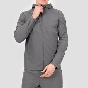 Men's <b>Waterproof</b> <b>Jacket</b> with Zipper Closure Stand Collar Front Pocket OEM Service Gray Casual Autumn Wear - Product Image 4
