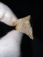 Venta al por mayor de los hombres de encargo 925 sólido plata Pave Moissanite diamante probador chapado en oro Cruz helado Bling anillo para raperos Hip Hop