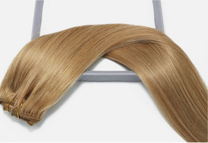 Extensions de cheveux humains Remy longs et lisses couleur miel, à clipser, ensemble complet pour la tête, densité 100 %, taille personnalisable - Product Image 2