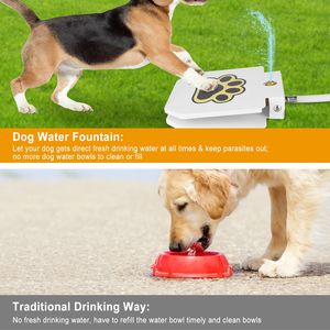 Distributore d'acqua per cani da esterno con attivazione a pedale e sprinkler, comodo per i cani - Product Image 2