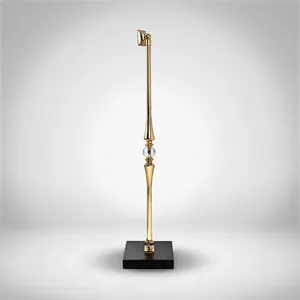 Balustre d'escalier de luxe en or avec accent en cristal, poteau décoratif en métal pour design d'escalier moderne - Product Image 5