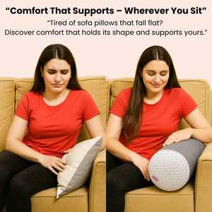 Cojín de meditación de espuma viscoelástica de refuerzo de Yoga de forma redonda al por mayor con asa de transporte espalda tejida lavable a máquina - Product Image 5