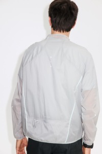 Men's Light Gray <b>Racer</b> <b>Jacket</b> Zipper Closure Stand Collar Sporty Style Quick Dry Polyester Material Spring Wear - Product Image 4