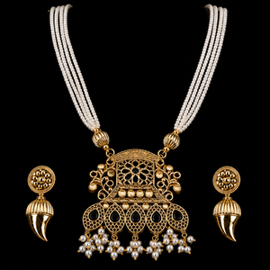 Conjunto de Collar con Colgante de Plata Oxidada, Cuentas, Estilo Vintage Boho Étnico, para Mujer, para Compromiso o Boda, MOQ Disponible - Product Image 3