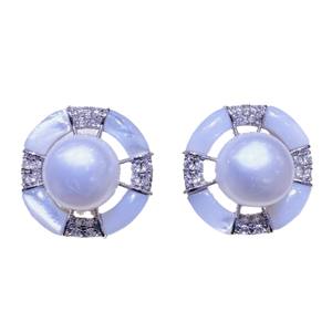 Pendientes de Perlas de Agua Dulce con Diseño Geométrico Circular Estilo Palacio Vintage, Diseño Retro de Moda para Mujeres que Viajan al Trabajo - Product Image 5