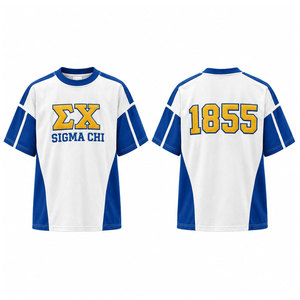 T-shirt Sigma Chi 1855 à blocs de couleur pour homme, manches raglan, col rond, jersey décontracté avec bordure contrastée - Product Image 1