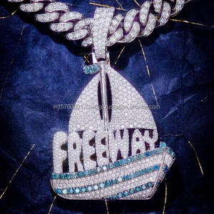 Elegant 47 <b>Number</b> Pendant With Lab grown Diamond Brilliant Stone Detailing Contemporary Hip Hop Statement Jewelry For Wholesale - Product Image 3