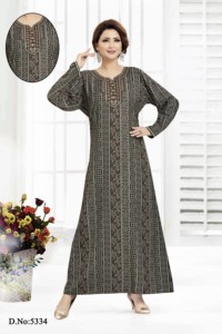Vestido Kaftan Jalabiya de Tela Alphine Premium con Bordado en el Cuello - Product Image 3