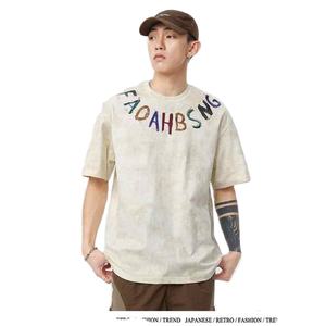 เสื้อยืดแขนสั้นทรงหลวมสำหรับผู้ชายเสื้อยืดลำลองสไตล์สตรีทแฟชั่นแบบสั่งตัด - Product Image 1