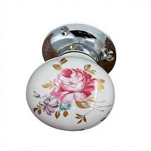 Poignée de porte moderne en céramique à motif floral, durable, écologique, facile à installer pour chambre, cuisine, salle de bain - Product Image 5
