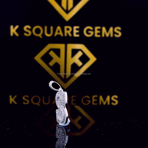 Colgante de Plata de Ley con Corte Personalizado Exquisito para Niños Unisex, con Diamante Moissanita Mejorado, Claridad VVS, Estilo Hip Hop, Dorado - Product Image 3