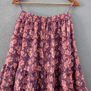 Jupe en coton imprimée à la main, jupe en coton à fleurs, vêtements ethniques, jupe longue maxi pour femmes, robe d'été, cadeau pour elle - Product Image 1