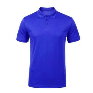T-shirt Homme Bleu Uni Style Hip-Hop Léger en Coton Tricoté Respirant à Manches Courtes pour Impression Numérique - Product Image 1