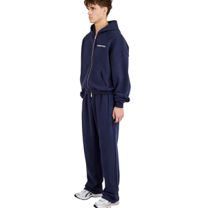 Mens Two Piece Hooded Tracksuit Full <b>Zip</b> Sweatshirt Pockets Drawstring Waist Straight Leg <b>Trousers</b> Regular Fit Casual Lounge Set - Product Image 2