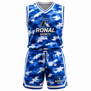 Uniforme de Baloncesto Personalizado para Equipos, Diseño Personalizado, Venta al por Mayor, Buena Calidad, Secado Rápido, Conjuntos de Uniformes de Baloncesto 100% Poliéster - Product Image 1