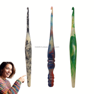 Ganchillo de resina grueso, tamaños grandes, cuerpo de epoxi muy resistente, agarre cómodo, para hilo grueso y tendencias modernas, tamaños jumbo - Product Image 4