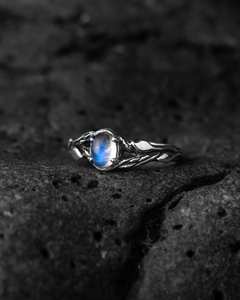 Bague en argent sterling Tiu avec pierre de lune arc-en-ciel certifiée IGI, haute qualité, inspirée de la nature, pierre de naissance, bague de fiançailles - Product Image 4