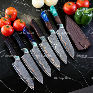 Couteau de Chef en Cuivre Damas Forgé à la Main Professionnel Haut de Gamme avec Manche en Bois Personnalisé OEM ODM Vente en Gros 8-9.9 pouces - Product Image 3