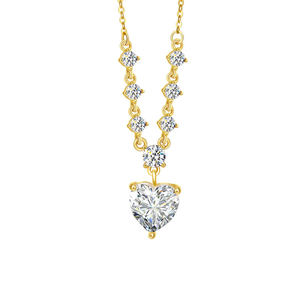 Collier pendentif en moissanite taille marquise AMBER JEWELS T-3017, plaqué argent 925, sertissage griffe, bijoux de fiançailles unisexe - Product Image 2