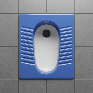 Designer Blue White Double Color <b>Ceramic</b> Squat <b>Pan</b> Orissa WC Toilet for Kenya and Lebanon Projects - Product Image 3