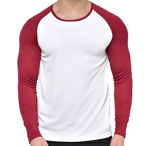 T-shirt de performance à manches longues bleu pour homme, séchage rapide, respirant, athlétique, entraînement, course à pied, sport, léger - Product Image 1
