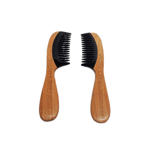 Peine de pelo de cuerno de búfalo auténtico, dientes anchos, agarre largo, acabado liso, cuerno de buey natural, mango de madera a precios asequibles - Product Image 3