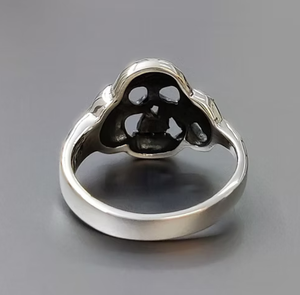 925 Sterling <b>Silver</b> Skull <b>Ring</b> for <b>Men</b> & Women Gothic Punk Biker Skeleton Statement Band Handmade Jewelry - Product Image 4