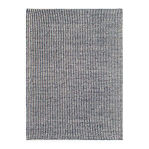 Blue <b>White</b> Geometric Handmade Modern Cushioned Wool Area <b>Rug</b> Woven Braided Latex Backing Rectangle Indoor Home Decor - Product Image 2