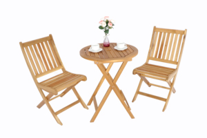 Conjunto de Bistro de Madera con Construcción de Madera Sólida, Acabado Resistente a la Intemperie y Diseño Compacto, Ideal para Cafeterías al Aire Libre - Product Image 6