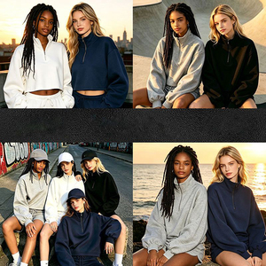 Sudaderas con Capucha para Mujer, Cierre de Cremallera, Estilo Holgado, Sudaderas Cortas con Capucha, con Logotipo Personalizado, Todos los Colores y Tallas - Product Image 4