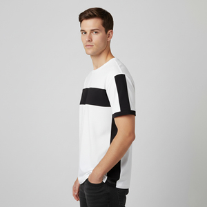 Prix de gros, t-shirts pour hommes de haute qualité, 100% coton, 180 GSM, à manches courtes, logo imprimé personnalisé, style hip-hop surdimensionné, couleur unie - Product Image 4