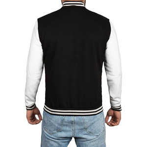 Veste universitaire sur mesure OEM avec broderie personnalisée sur les manches, veste de baseball Letterman pour hommes - Product Image 5