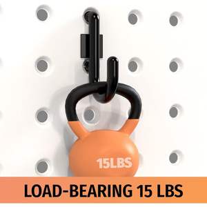 HUHOLE 100 Piezas Ganchos en J de Plástico Negro, Tipo Gancho Deslizante, Accesorios para Tablero Perforado, Uso Industrial General - Product Image 4