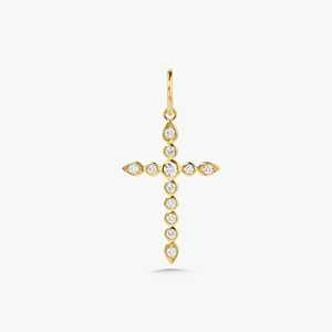 Pendentifs Solitaires Croix Diamant en Or Massif 14k 18k, Sertis clos, Tailles Rondes, Diamants de Laboratoire, Religieux Chrétien, Pour Usage Quotidien - Product Image 5