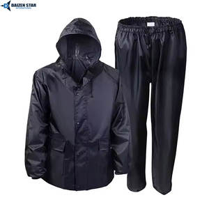 WorkDry Pro Casual Solid Waterproof Seam-Sealed Lightweight Windproof Industrial Rain <b>Jacket</b> & Bib Pants Set - Product Image 2