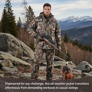 Veste de chasse avec doublure en polaire, manteau à capuche résistant à l'eau pour hommes, parka silencieuse pour la chasse au cerf, vestes Upland - Product Image 3