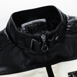 แจ็คเก็ตหนังผู้ชายคุณภาพสูงสั่งทำพิเศษ แจ็คเก็ตมอเตอร์ไซค์ทันสมัยบุขน PU หนานุ่ม สไตล์ลำลองสำหรับฤดูใบไม้ร่วง ทำจากหนังแกะ - Product Image 4