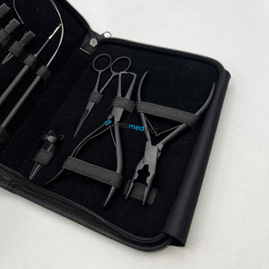 Pince à micro-anneaux la plus vendue, noire mate en acier inoxydable, kit d'outils pour extensions capillaires avec logo personnalisé, poids 300g - Product Image 2