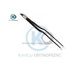 Pinzas bipolares curvas europeas antiadherentes tipo bayoneta para neurocirugía de 22 cm con tope, pinzas anguladas aisladas de KAHLU ORTHOPEDIC - Product Image 3