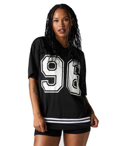 Factory Custom Retro Soccer Jersey Oversized American Football Jersey Women Plus Size Polyester Mesh Streetwear <b>Cropped</b> Jersey - Product Image 3