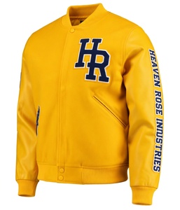 Custom Chenille Embroidery Varsity Jacket Wool Body Leather Sleeves man/Women Bomber Jacket OEM Winter College Style - Product Image 4