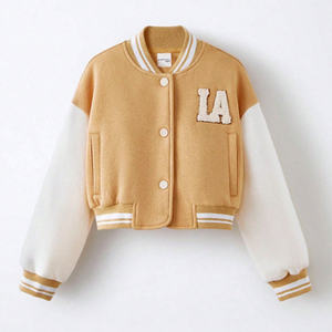 Blousons universitaires pour filles, enfants et jeunes, avec lettres brodées, d'hiver, style basketball, en polaire, chauds et épais, type bomber - Product Image 4