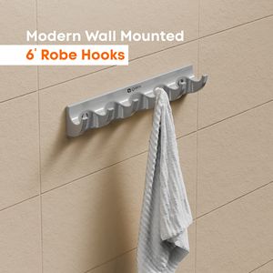 Support mural double en métal robuste pour peignoirs, 6 pouces, avec crochets doubles, pour salle de bain, matériel inclus - Product Image 2