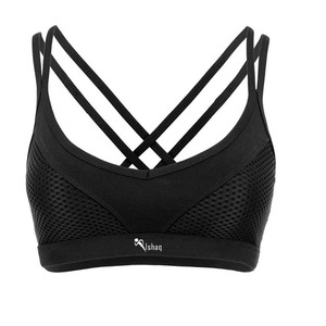 Skin Friendly Mesh <b>Cross</b> Strap Dry Fit Women's Crop <b>Top</b> Sport wears Girls Training Bra - Product Image 4