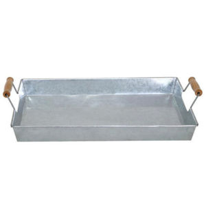 Plateau de service rectangulaire en métal galvanisé avec poignées, style ferme, pour la présentation des aliments et ustensiles de cuisine – En promotion - Product Image 6