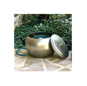 Contenedor Moderno de Metal Cepillado para Manguera de Jardín con Tapa, Organizador de Tuberías de Agua para Exteriores - Product Image 1