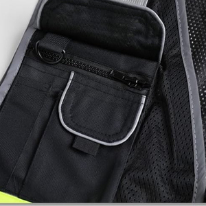 Custom Logo Hi vis 100% Polyester Reflective Safety <b>Clothing</b> Construction Vest for Workwear - Product Image 3