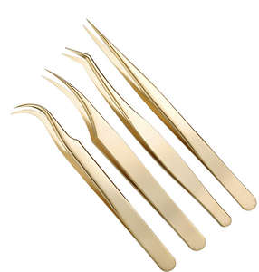 Pinces à cils professionnelles pour extensions, en acier inoxydable, arc-en-ciel, colorées, par Surgiright - Product Image 3