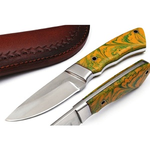 Custom Handmade Outdoor Hunting Skinning Camping Knife with Color Resin Handle Stainless Steel <b>Drop</b> Point Blade for Wholesale - Product Image 6