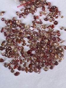 Natural Malaya Garnet Oval & <b>Cushion</b> Cut Faceted Mix Shape Gemstone with Color Play - Product Image 5